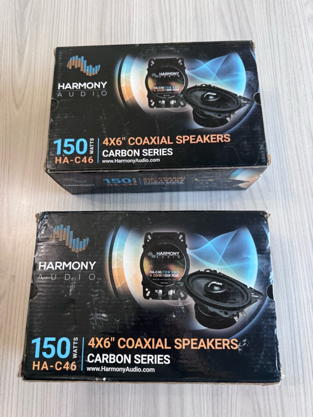 HA-C46 4x6" Coaxial Speakers - Black (Carbon Series) 2 boxes 4 total speakers